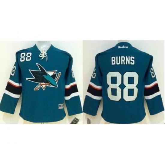 Youth San Jose Sharks #88 Brent Burns Green Stitched NHL Jersey